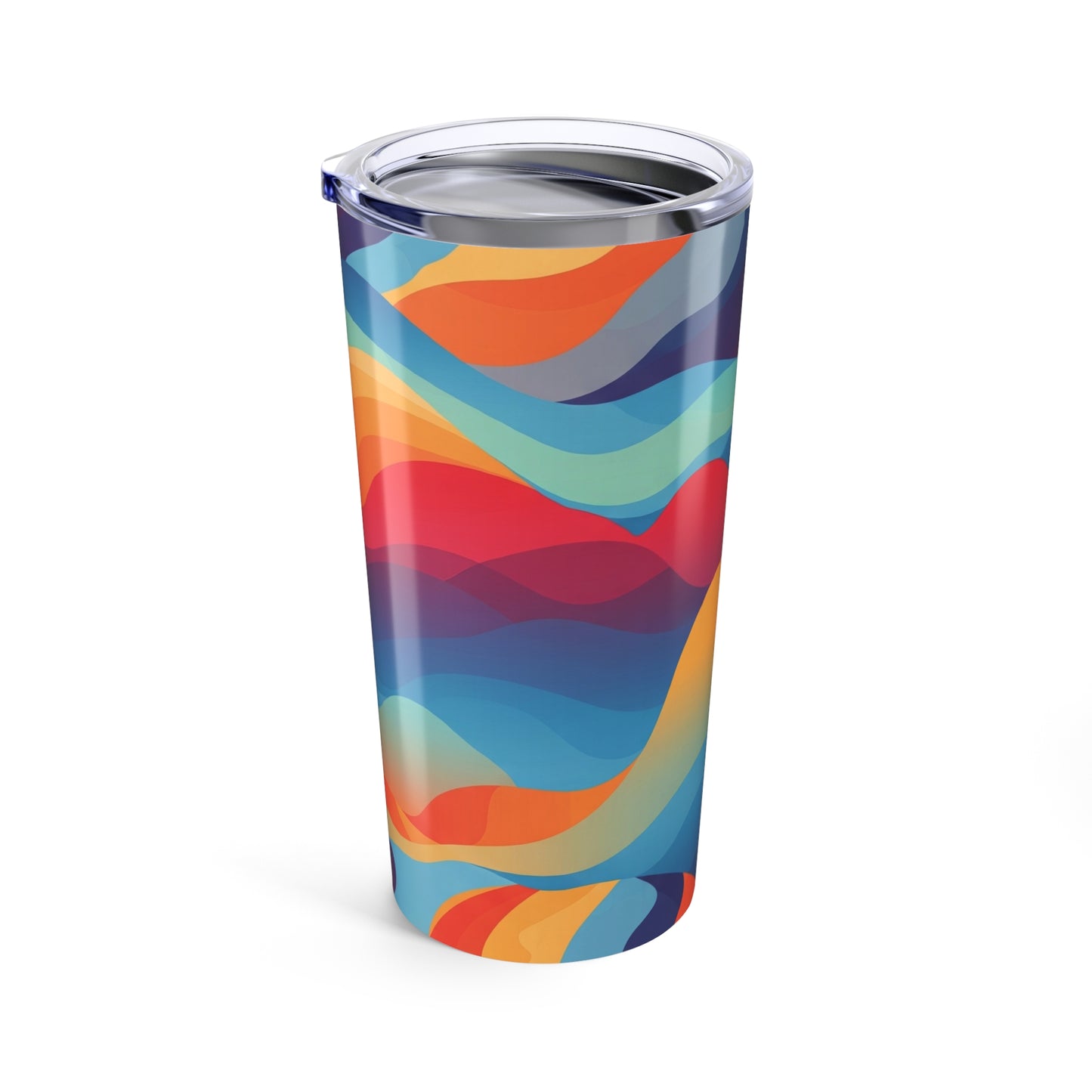 20oz Vacuum Insulated Tumbler With Printed Design Double Wall Stainless Steel With Spill Resistant Lid