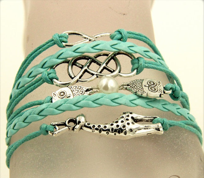 Handmade Woven Bracelet With Layered Chain Vintage Punk Style Adjustable Bangle Alloy Wax Line For Daily Wears