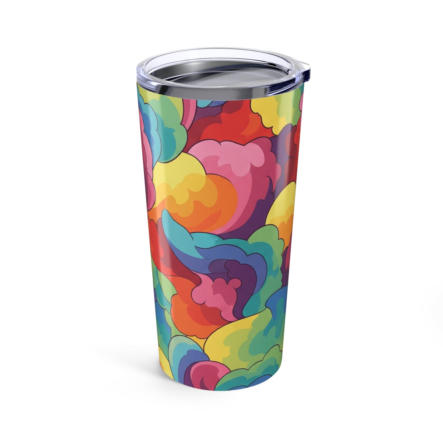 20oz Stainless Steel Tumbler With Lid Double Wall Vacuum Insulation Leak Proof Travel Mug Printed Design For Hot