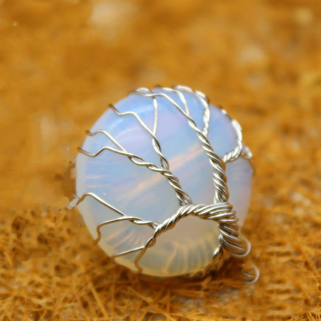 Unisex Korean Inspired Leaf Design Gemstone Ring Handcrafted