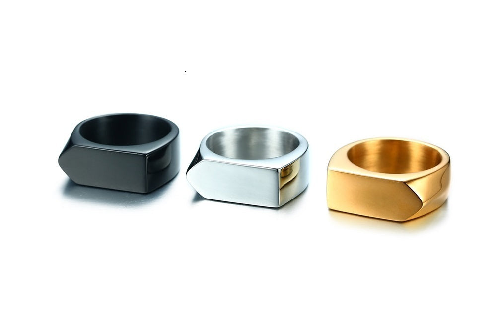 Men's Flat Top Stainless Steel Ring Durable High Quality Elegant Classic Design For All Occasions Fashion Jewelry