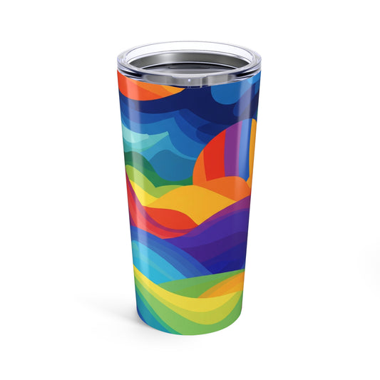 20oz Stainless Steel Printed Tumbler Double Wall Vacuum Insulated Leak Proof Design Keeps Hot Or Cold Beverages
