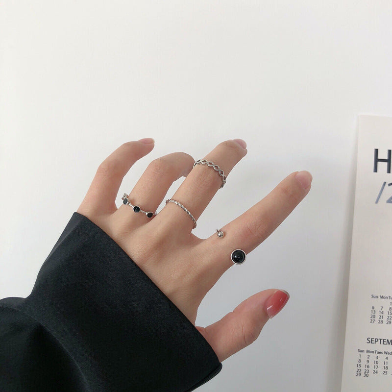 Womens Geometric Ring Set Korean Electroplated Alloy Knuckle Rings For Weddings Birthdays Travel Souvenir Gifts