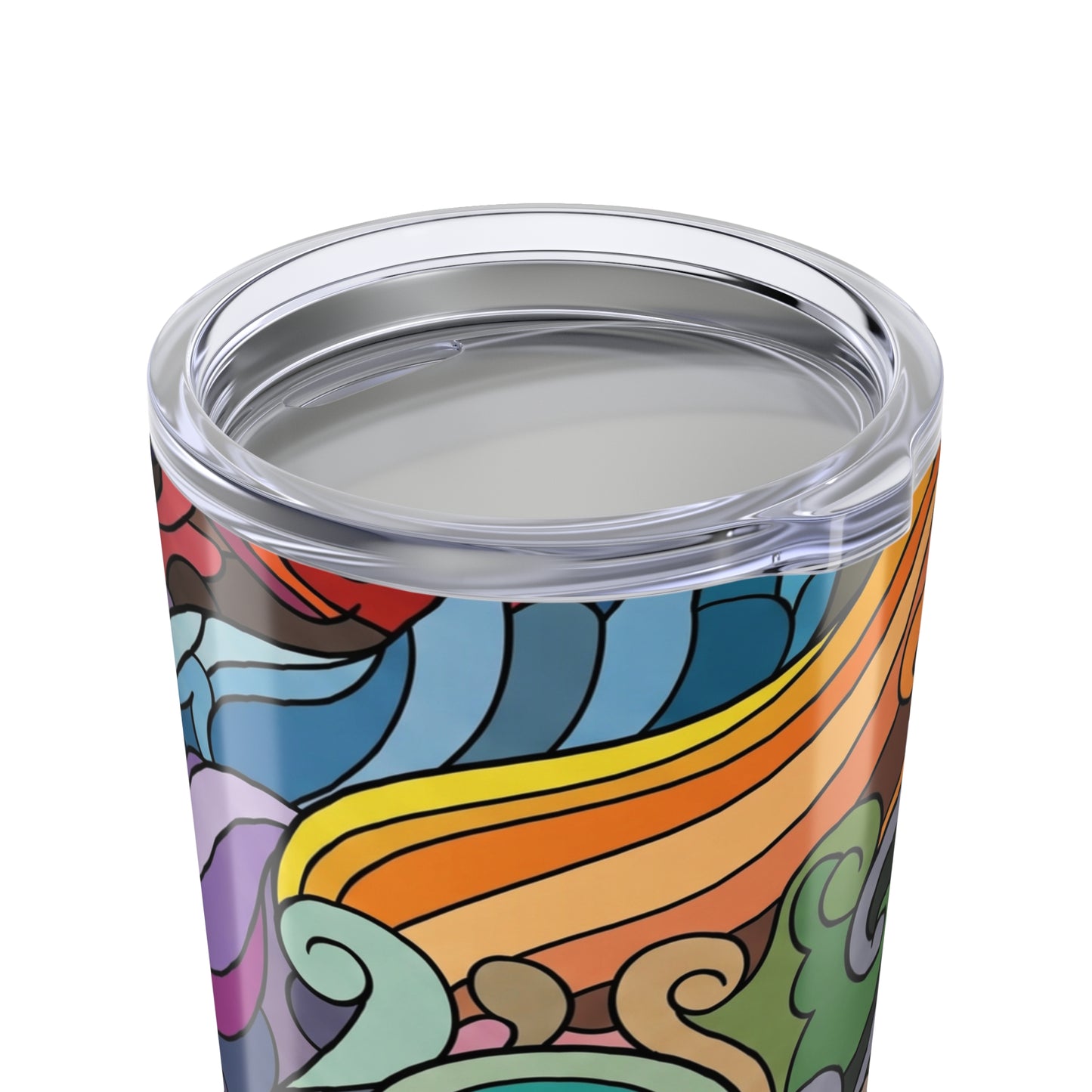 20oz Stainless Steel Tumbler With Double Wall Vacuum Insulation Travel Mug Durable Leak Proof Printed Art Design