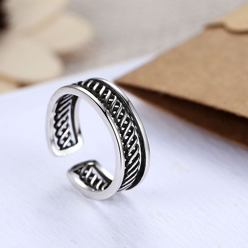 Womens Multi Layer Copper Ring Electroplated Thai Silver Finish Stylish Twist Ring Elegant Design Jewelry Ring