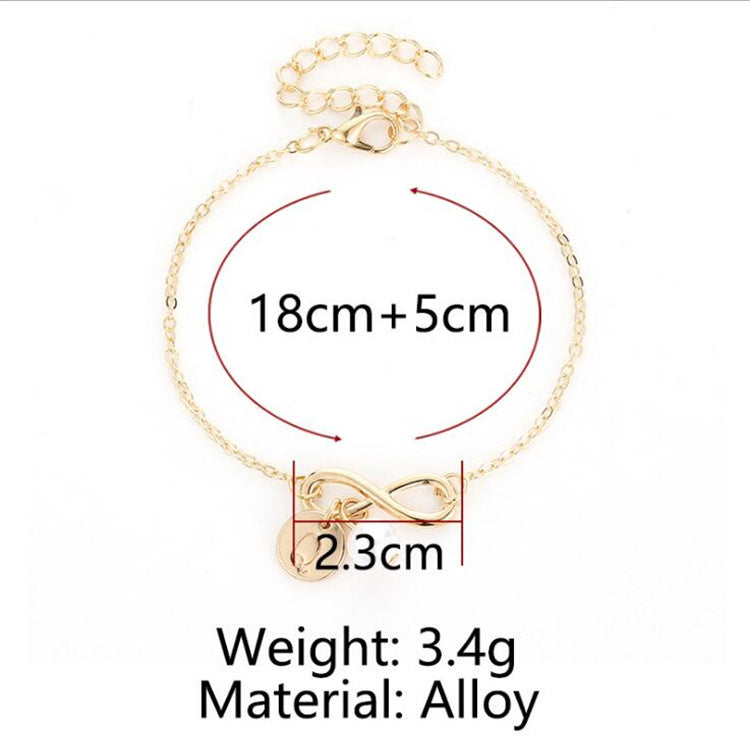 Electroplated Alloy Letter Bracelet for Women with Random Letter Charm Bangle Beach Jewelry Beach Charm Bundle