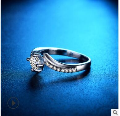 Wave Ring Gold Plated Copper Band Zircon Inlay Delicate European American Fashion Jewelry Elegant Ring Handcrafted