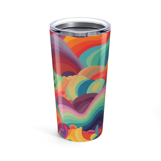 20 Oz Stainless Steel Tumbler With Printed Art Double Wall Vacuum Insulated Spill Resistant For Hot And Cold Drinks