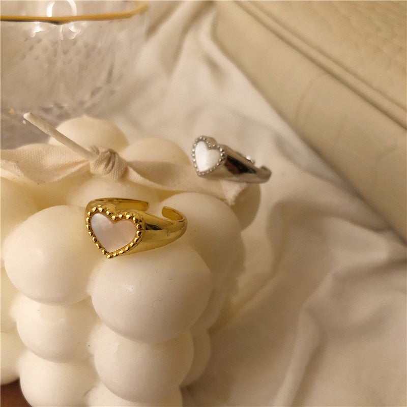 Shell Heart Ring For Women 925 Silver Plated Gold Or Silver Tone Jewelry With Comfortable Fit And Elegant Shell Design