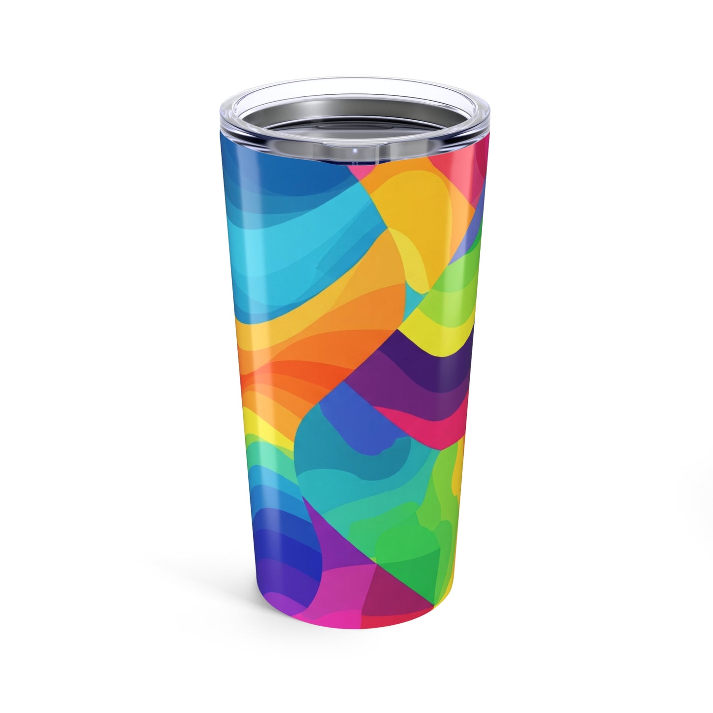 20 Oz Vacuum Insulated Steel Travel Mug With Lid Printed Design Spill Resistant Durable For Hot And Cold Beverages