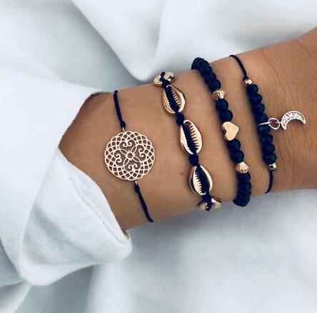 Womens Bracelet Sets Alloy Anklet Star Moon Design Romantic Jewelry For Women Girls Charm Fashion Elegant Cute