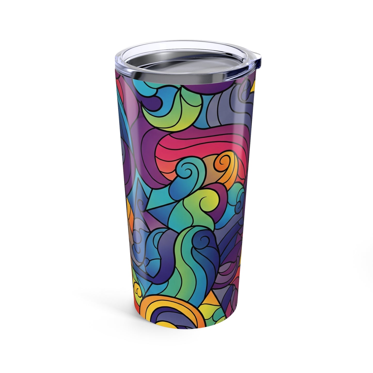 20 Oz Stainless Steel Tumbler With Printed Pattern Vacuum Insulated Leak Proof Coffee Cup For Hot And Cold
