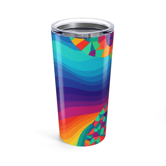 20oz Stainless Steel Tumbler Double Wall Vacuum Insulation Spill Resistant Printed Design For Hot And Cold
