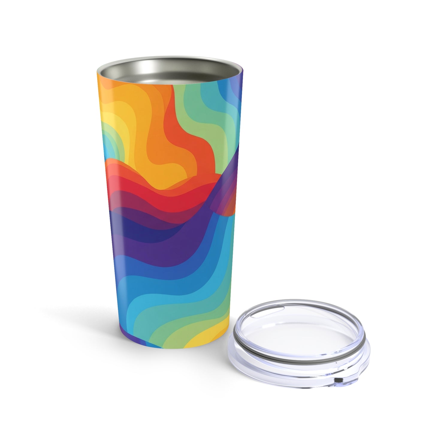 20 Ounce Steel Coffee Cup With Printed Pattern Double Wall Insulation Spill Resistant Leak Proof Travel Mug With