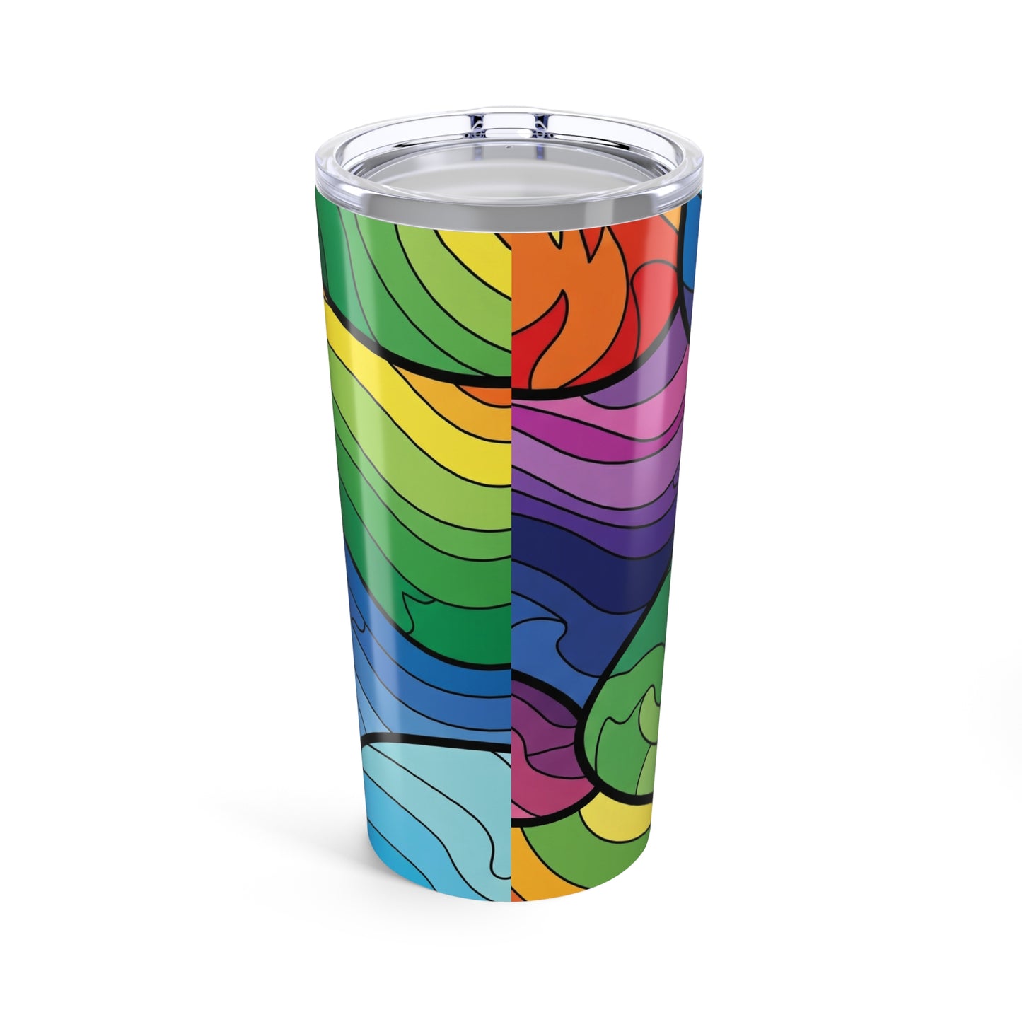 20oz Stainless Steel Printed Travel Mug Double Wall Vacuum Insulated Spill Resistant Thermal Coffee Cup Durable