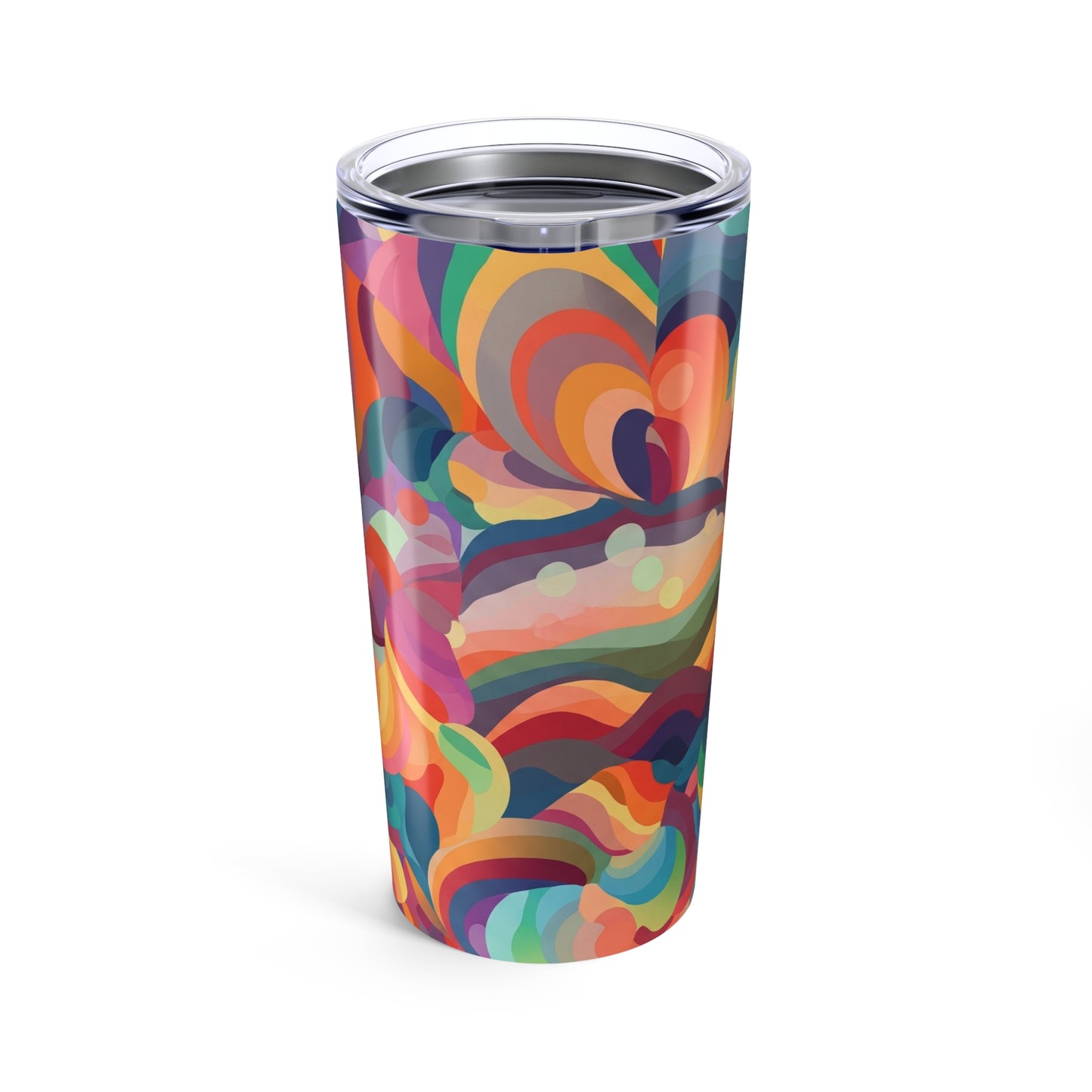 20 Ounce Stainless Steel Tumbler With Printed Artwork Double Wall Insulation Keeps Beverages Hot Or Cold Lid