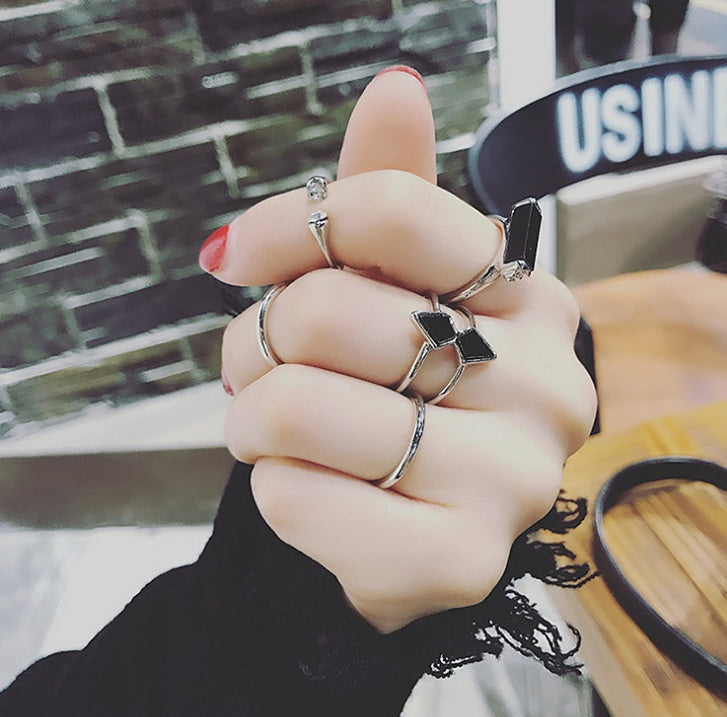 Arrow Five Piece Ring Set Fashion Alloy Jewelry For Index Finger Joint Women Wild Style Adjustable Comfort Fit