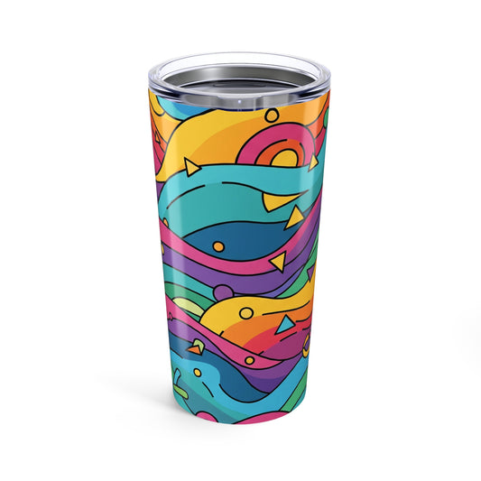 20oz Stainless Steel Tumbler With Double Wall Vacuum Insulation Printed Design Spill Resistant Mug For Hot Or Cold
