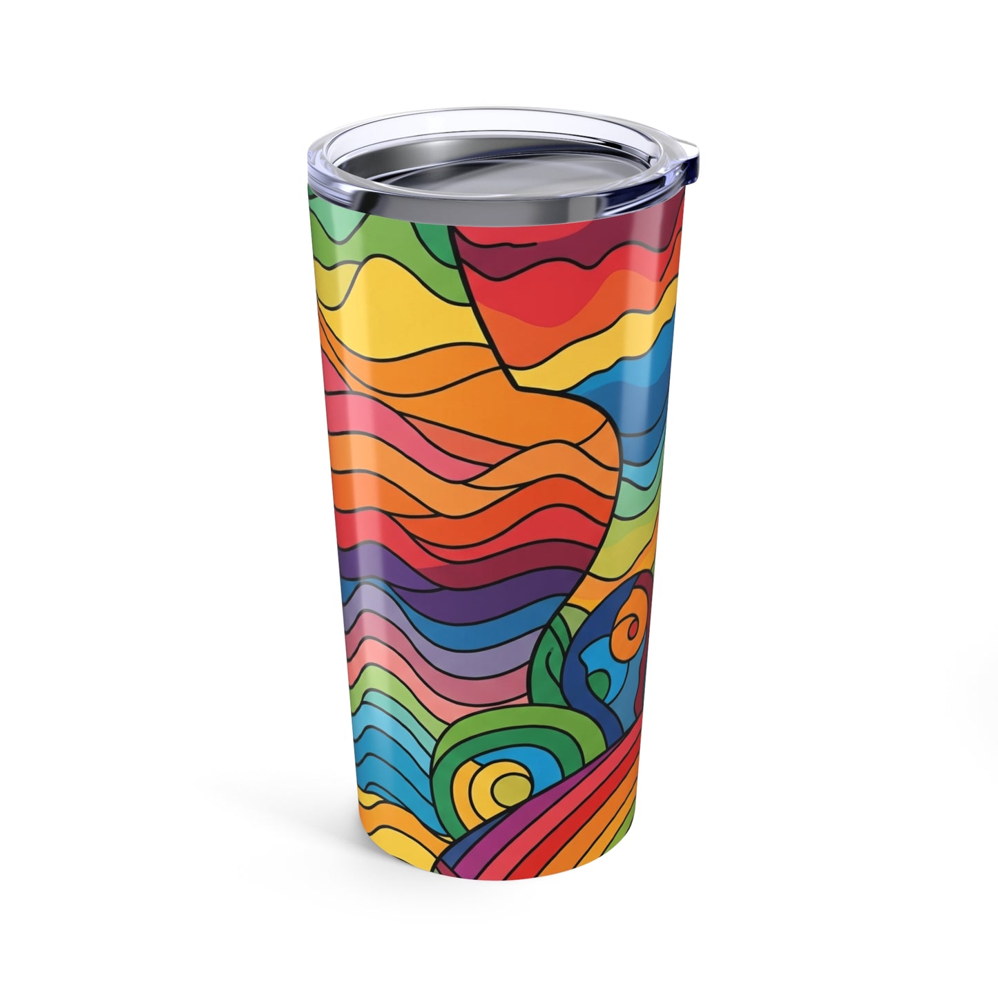 20oz Stainless Steel Tumbler Vacuum Insulated Spill Resistant Lid Keeps Drinks Hot or Cold with Printed Design