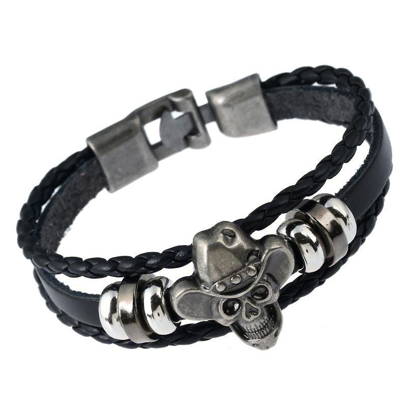 Handmade Leather Braided Bracelet Geometric Design Packed Anniversary Gifting Celebration Present For Business