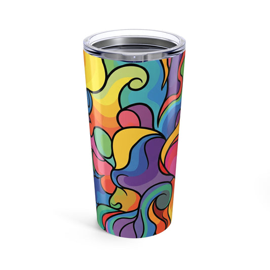 Printed 20oz Stainless Steel Tumbler With Double Wall Vacuum Insulation Spill Resistant Lid For Hot Cold Beverages