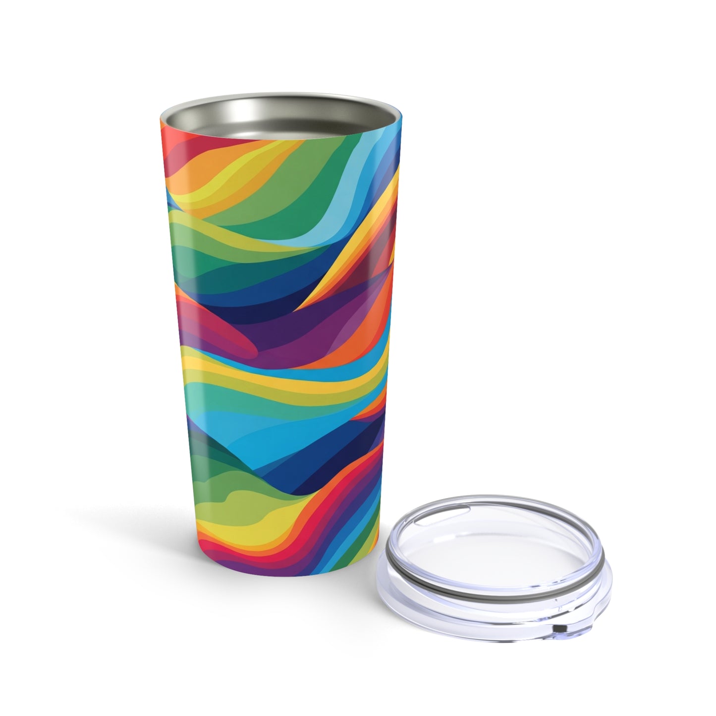 20oz Stainless Steel Tumbler With Vacuum Insulation Leak Proof Travel Coffee Mug With Lid And Printed Design
