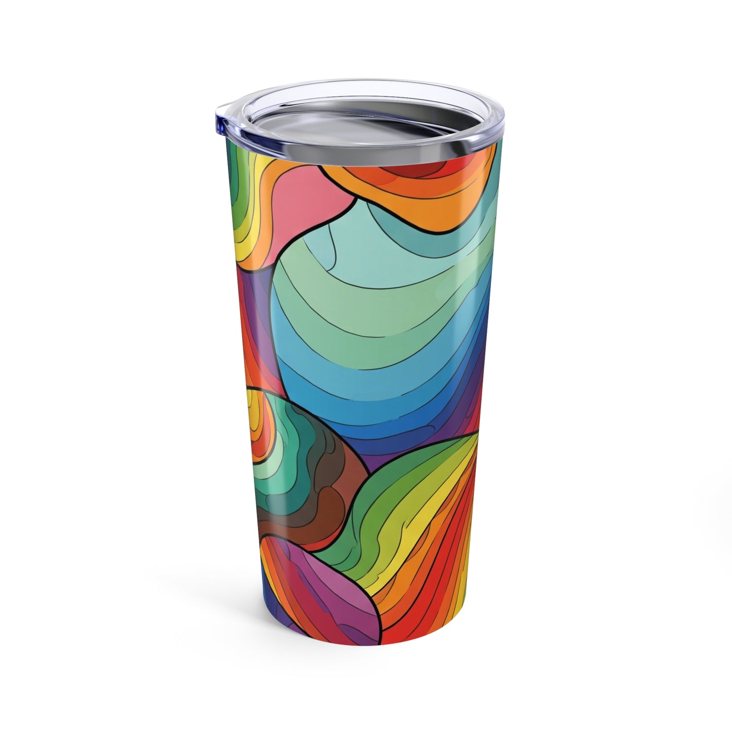 20 Oz Stainless Steel Travel Mug With Vibrant Printed Design Double Wall Vacuum Insulated Leak Proof Hot Cold