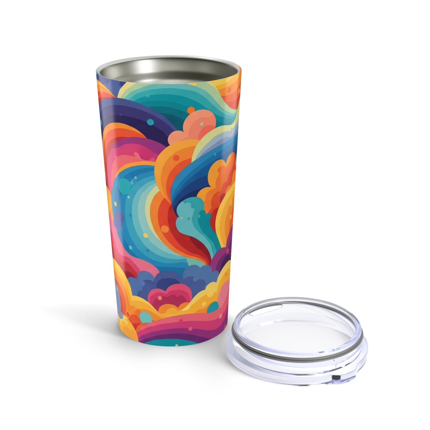 20 Oz Stainless Steel Tumbler With Double Wall Vacuum Insulation Spill Resistant BPA Free Printed Design Drink
