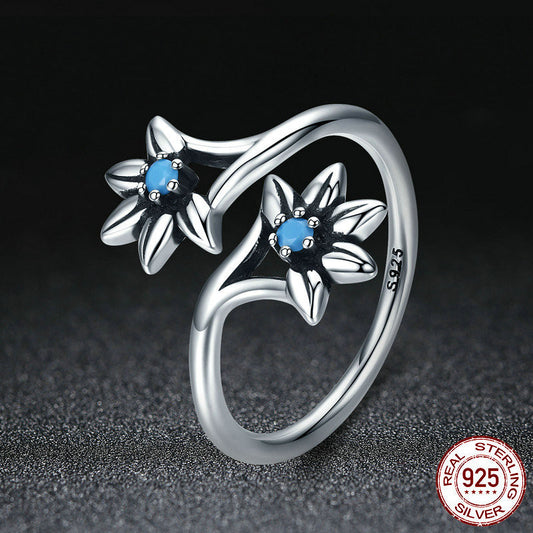 Sterling Silver Flower Ring Elegant Single Flower Lightweight Delicate Jewelry Everyday Wear Gift For Her Floral