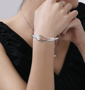 Silver Plated Cherry Blossom Bracelet For Women Jewelry