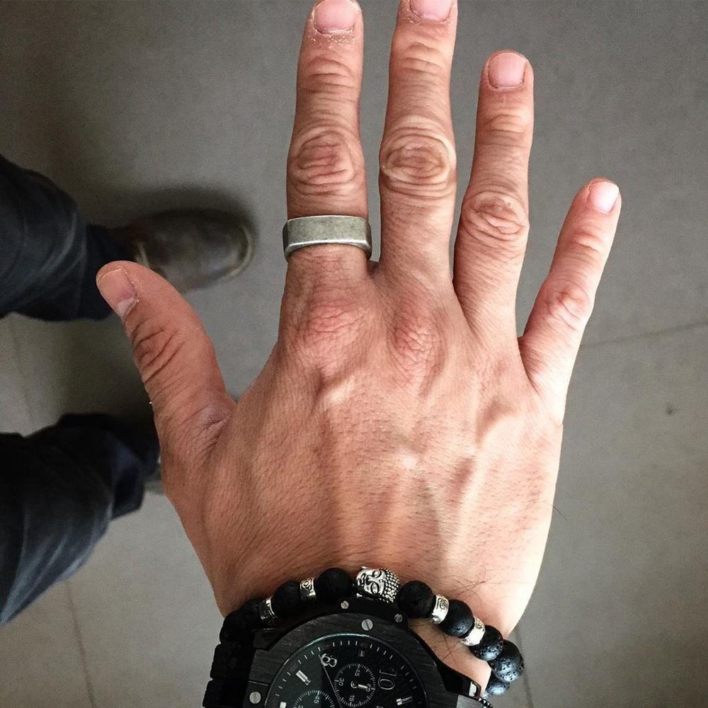 Mens Square Titanium Steel Ring Polished Band For Men Fashion Jewelry Gift For Him Elegant Classic Engagement Ring