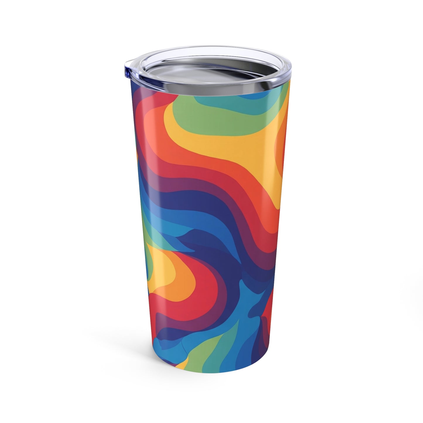 Twenty Ounce Stainless Steel Tumbler With Printed Design Vacuum Insulated Double Wall Travel Mug Spill Resistant
