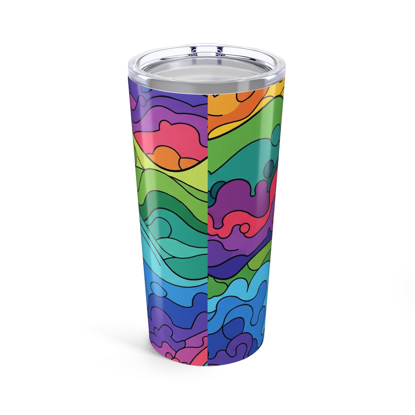 20oz Stainless Steel Tumbler With Printed Design Double Wall Vacuum Insulated Spill Resistant Durable Travel Mug