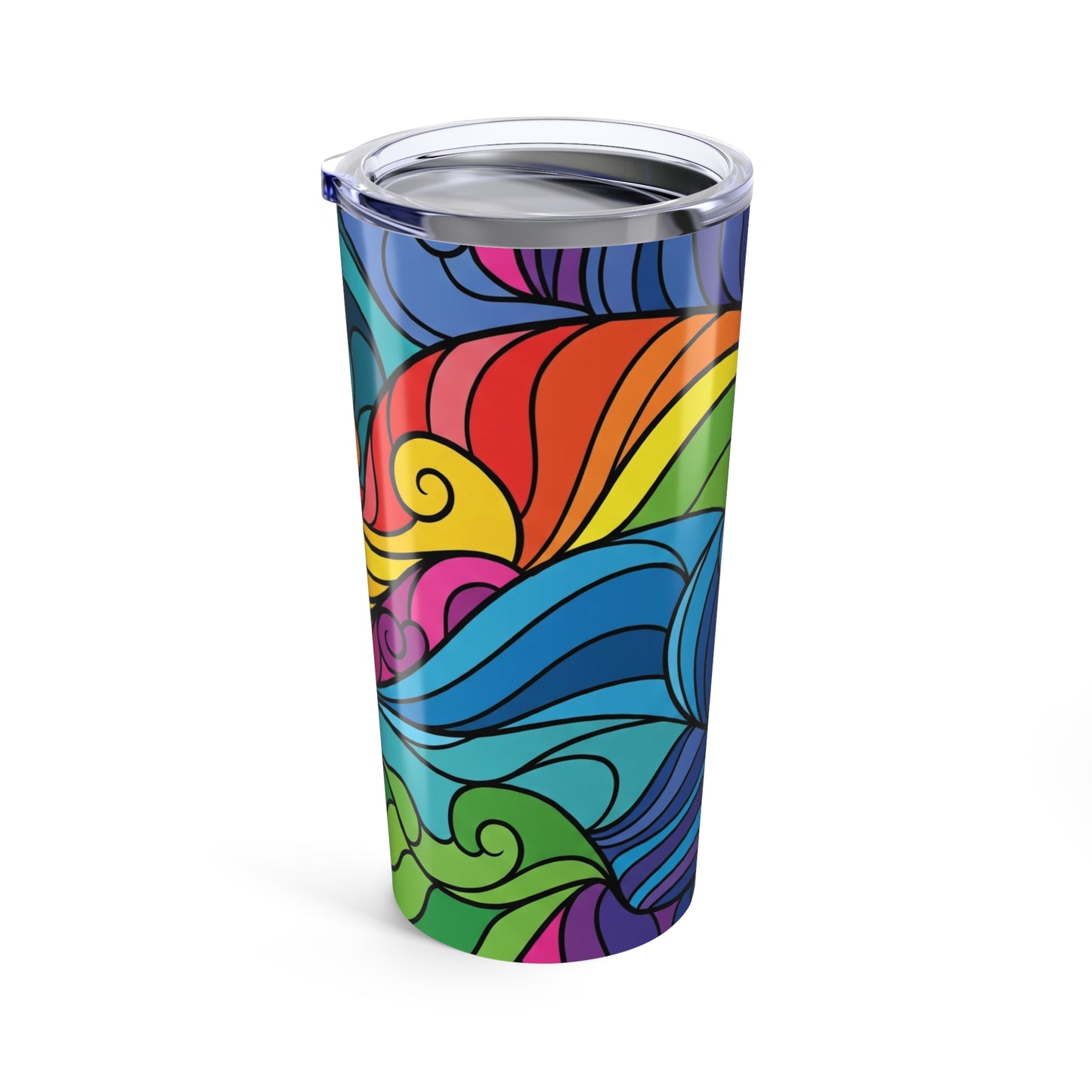 20oz Stainless Steel Tumbler With Double Wall Vacuum Insulation For Hot Or Cold Beverages Durable Printed Design