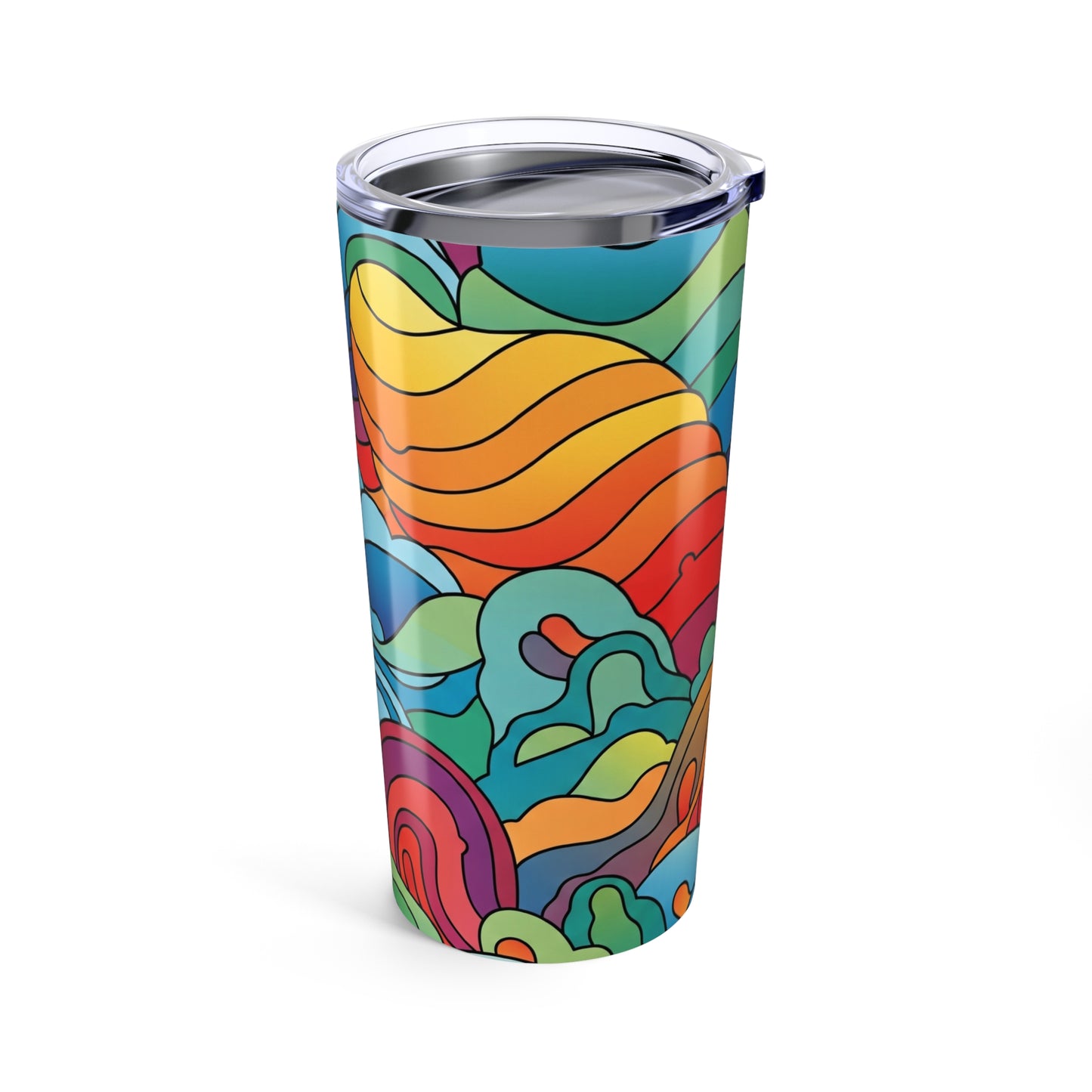 20 Ounce Stainless Steel Tumbler With Double Wall Vacuum Insulation Spill Resistant Travel Mug With Printed Design