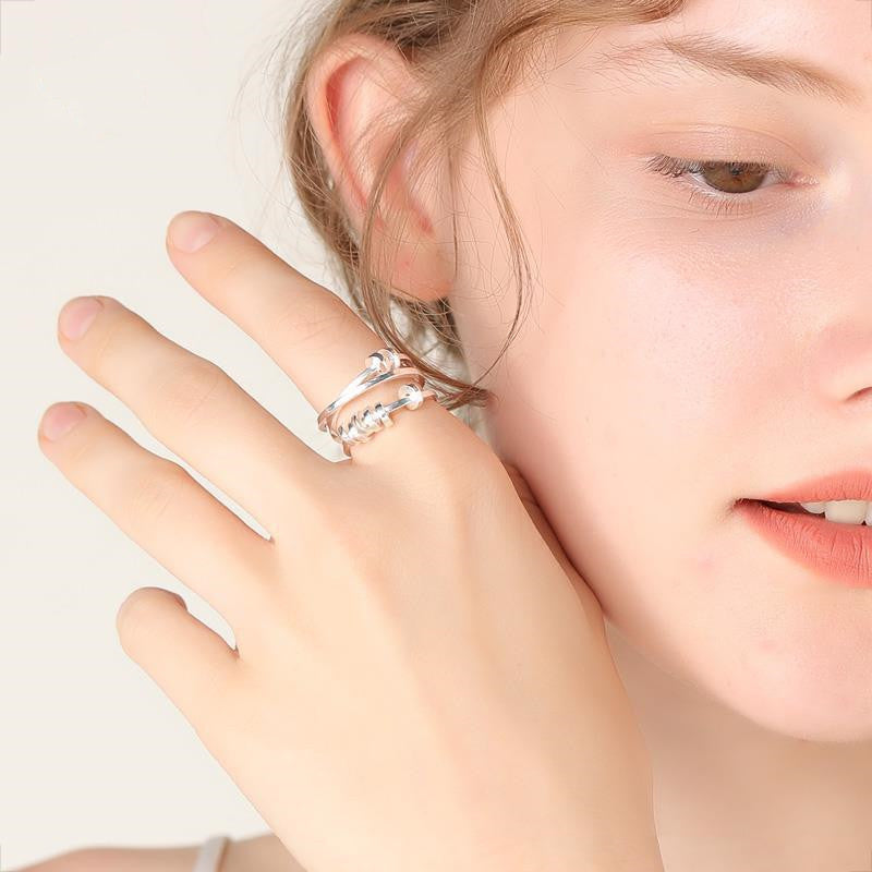 Geometric Cross Ring Electroplated Copper Korean Style Adjustable Band Ring 17mm Diameter Fashion Jewelry Everyday