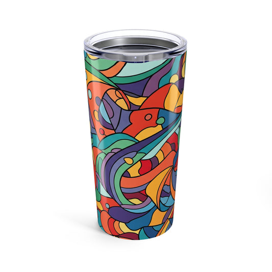 20 Oz Stainless Steel Travel Tumbler With Double Wall Vacuum Insulation Spill Resistant And Printed Design For