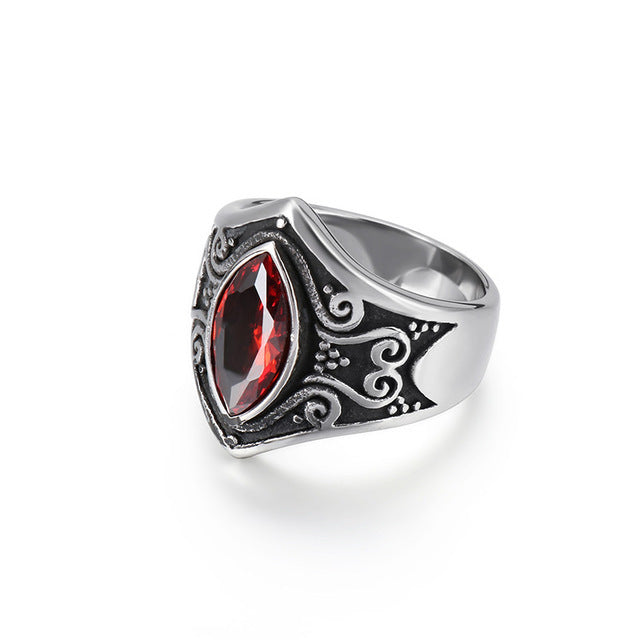 Mens Ring Vintage Stainless Steel Band Geometric Design Ring Durable Accessory Everyday Wear Fashion Ring Wear