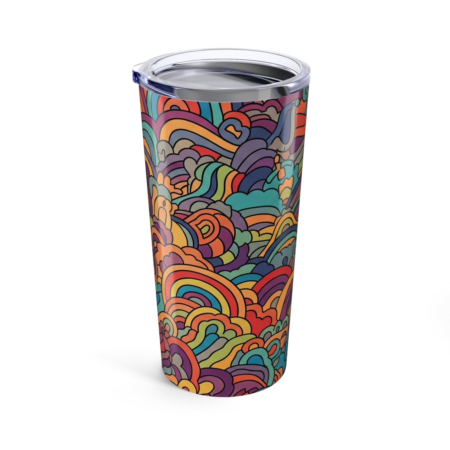 20oz Stainless Steel Tumbler With Double Wall Vacuum Insulation Spill Resistant BPA Free Printed Design Travel Mug