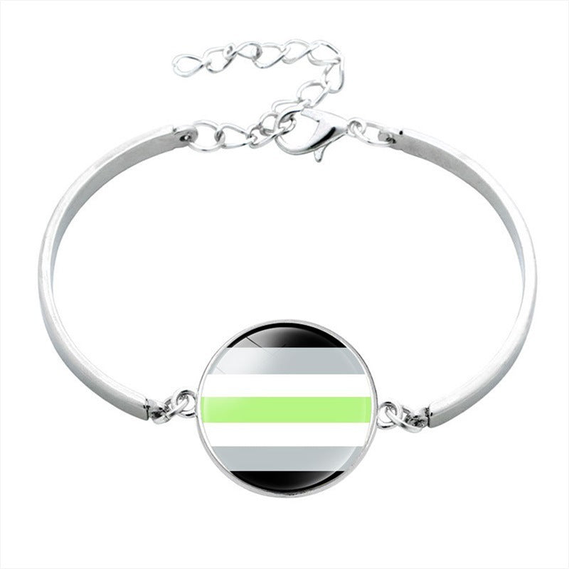 Rainbow Gem Alloy Bracelet Adjustable Clasp Lightweight Travel Keepsake Gift for Anniversary Jewelry Colorful Gem