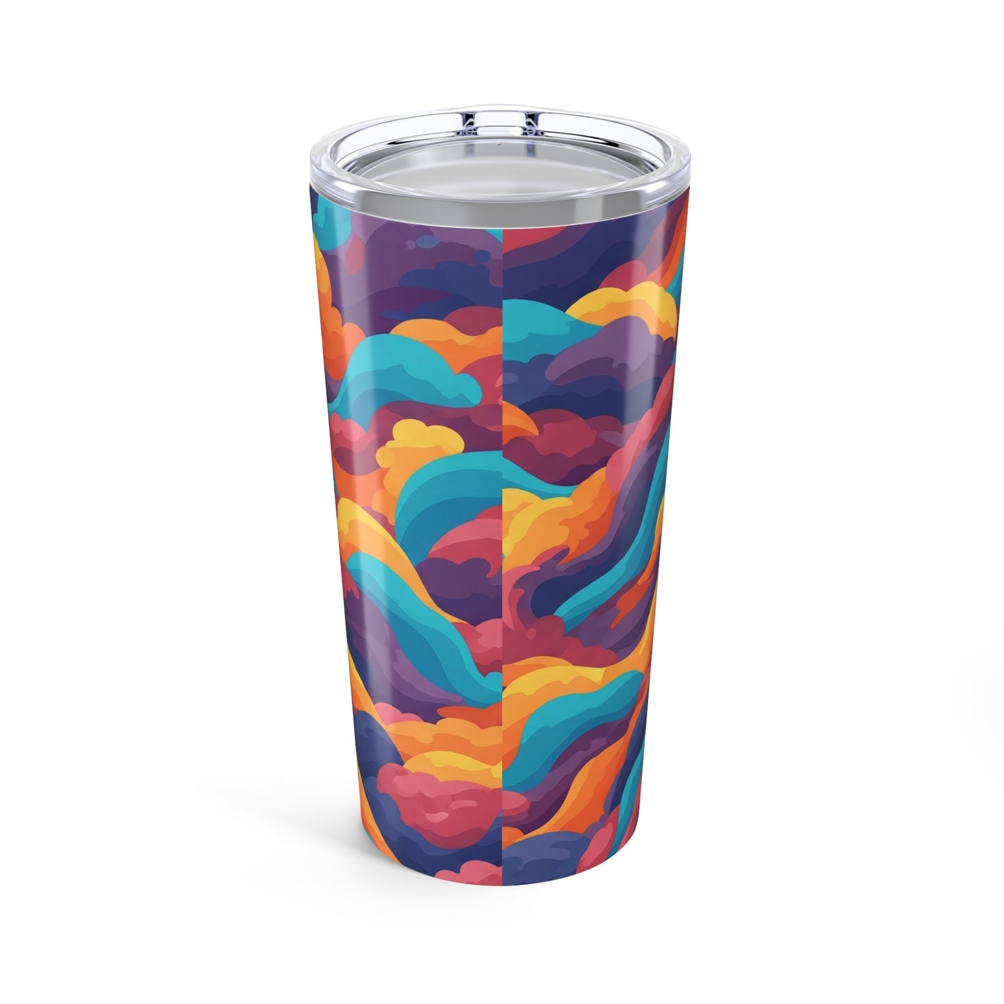 20Oz Stainless Steel Tumbler With Printed Design Double Wall Insulation Spill Resistant Keeps Hot Or Cold Beverages