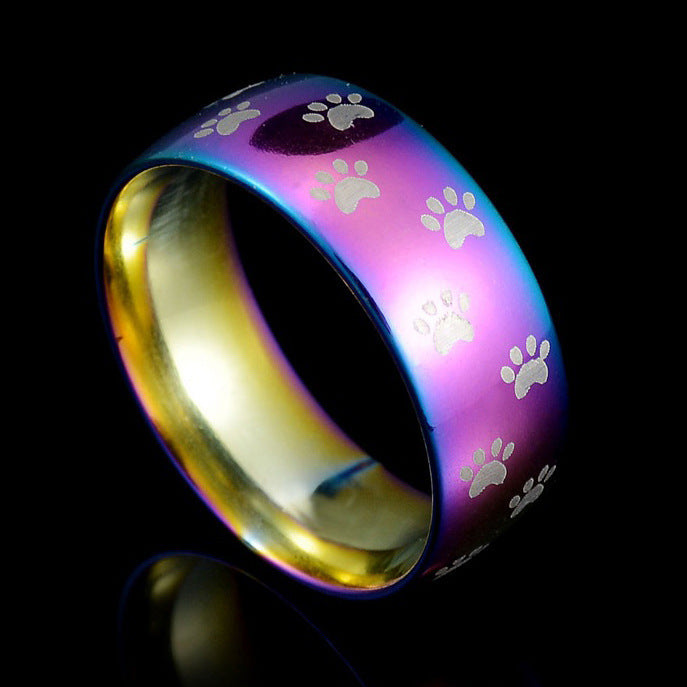 Unisex Rainbow Insect Design Ring Stainless Steel Fashion Jewelry Band for Men Women Statement Accessory Style
