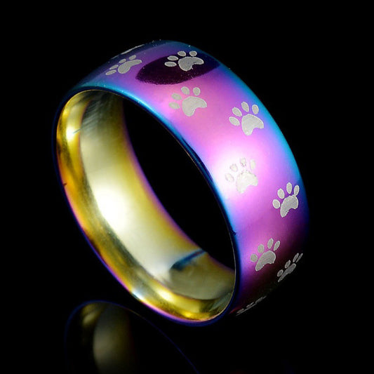 Unisex Rainbow Insect Design Ring Stainless Steel Fashion Jewelry Band for Men Women Statement Accessory Style