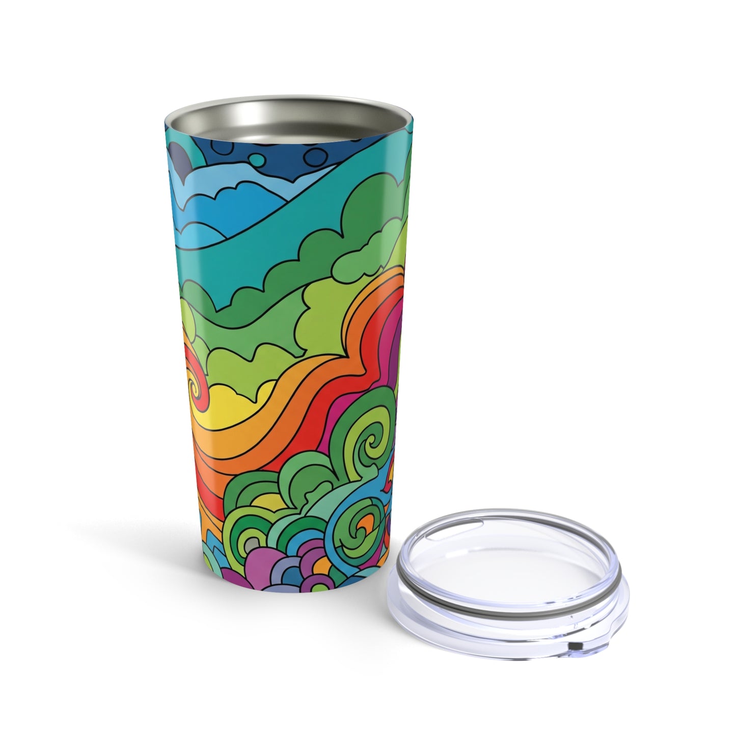20oz Stainless Steel Tumbler With Double Wall Vacuum Insulation Leak Proof Lid Printed For Hot And Cold Drinks