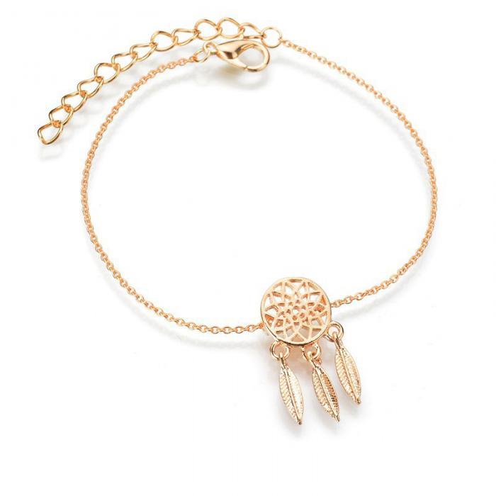 Womens Cartoon Animal Zodiac Openwork Bracelet Feather Alloy Jewelry Gift For Her Zodiac Lovers For Daily Wear