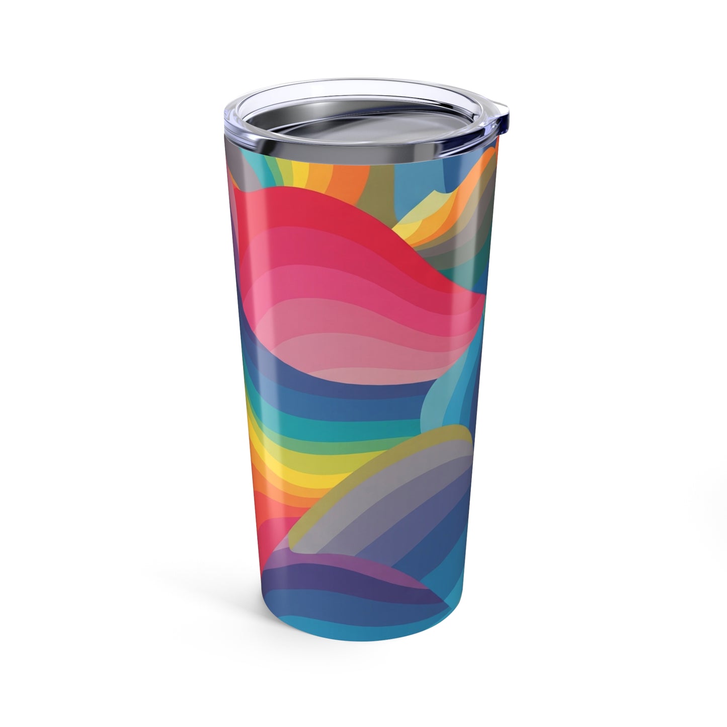 20 Ounce Stainless Steel Tumbler With Printed Design Double Wall Vacuum Insulation Spill Resistant Lid Keeps Hot