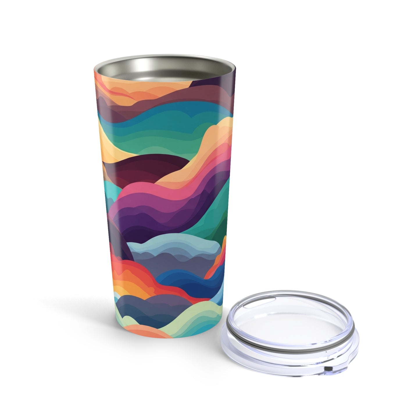 Twenty Ounce Metal Travel Mug With Vacuum Insulation Leak Proof Spill Resistant Lid For Hot Or Cold Beverages