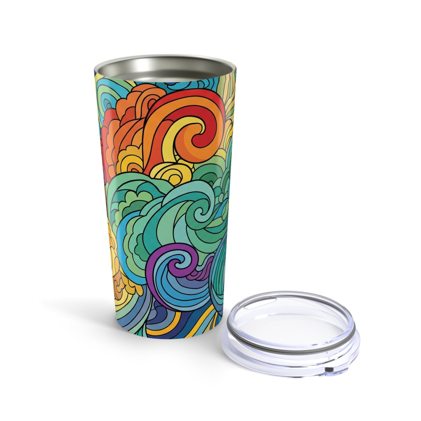20oz Stainless Steel Printed Tumbler With Double Wall Vacuum Insulation Leakproof Travel Mug For Hot Or Cold