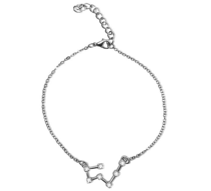 Crystal Constellation Bracelet For Women And Girls Adjustable Length Extender Chain Alloy Charm Everyday Style