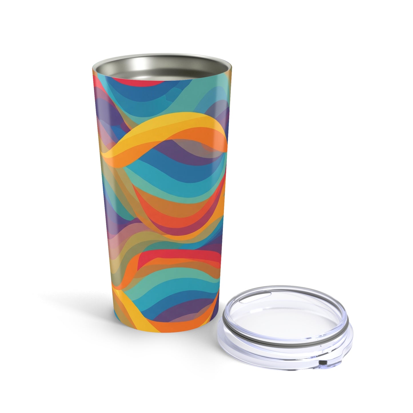 20Oz Stainless Steel Tumbler With Printed Design Vacuum Insulated Spill Proof Travel Mug For Hot And Cold Drinks